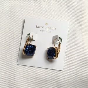 NWOT Kate Spade Leverback Blue Glitter Earrings